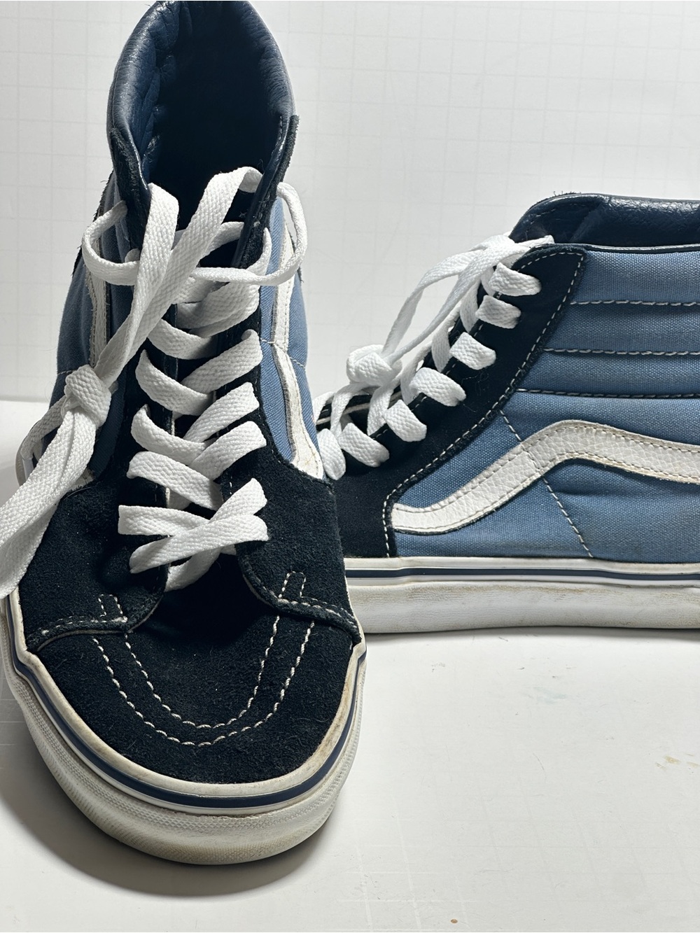Vans Sk8 Hi Blue Black High Tops Womens 9 Mens 7.5